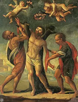 Christian Martyrdom Art Prints: The flaying of St Bartholomew. Creator: Unknown