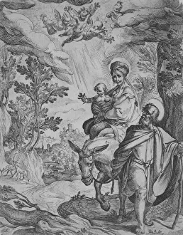 The Flight into Egypt. Creator: Antonio Tempesta The Flight into Egypt. Creator: Antonio Tempesta