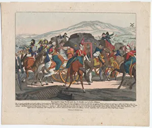 The Flight of Napoleon after the Battle of Waterloo. Artist: Campe, August Friedrich Andreas The Flight of Napoleon after the Battle of Waterloo. Artist: Campe, August Friedrich Andreas