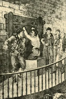 London Cityscape Engraving Prints: Flogging at the Old Bailey, 1809, (1925). Creator: Unknown