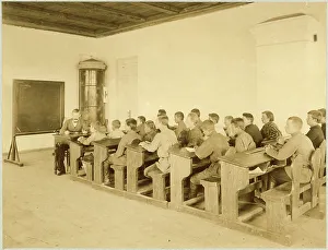 Black And White Classroom Photos Prints: Top floor. I class, 1898. Creator: Unknown
