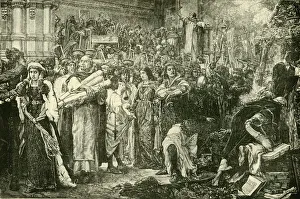 The Florentines Renouncing The Vanities By Order of Savonarola, 1890. Creator: Unknown The Florentines Renouncing The Vanities By Order of Savonarola, 1890. Creator: Unknown