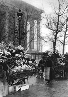 Flower market at the Madeleine, Paris, 1931. Artist: Ernest Flammarion Flower market at the Madeleine, Paris, 1931. Artist: Ernest Flammarion