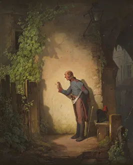 Carl Spitzweg Paintings Prints: The Flycatcher, 1848