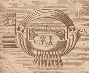 Print of The flying ship, c1709