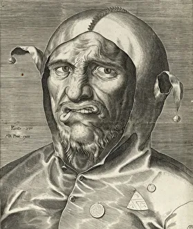 Early Netherlandish Art Prints: Fools Head, c. 1560