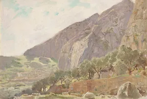 Greek Mountain Range Prints: Foothills of Parnassus, Delphi, Greece, 1912. Creator: Anna Richards Brewster