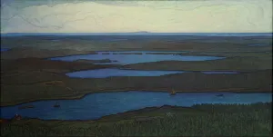 Oil On Canvas Realism Art Prints: Over Forest and Lake, 1908
