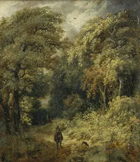 Baroque Landscape Art Prints: Forest Path with People Strolling, c1646. Creator: Jacob van Ruisdael