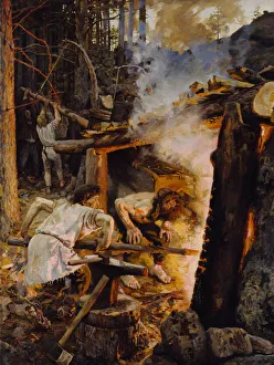 The Forging of the Sampo, 1893. Artist: Gallen-Kallela, Akseli (1865-1931) The Forging of the Sampo, 1893. Artist: Gallen-Kallela, Akseli (1865-1931)
