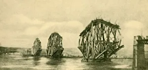 British Civil Engineering History Prints: The Forth Bridge in Course of Construction, c1930. Creator: Unknown