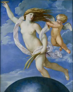 Bolognese School Paintings Prints: Fortuna with a crown