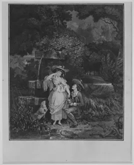 Black And White French Art Prints: Fortune and Misfortune, or The Broken Pitcher, 1787 Creator: Philibert Louis Debucourt