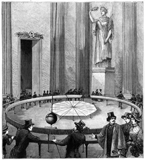 Foucault using his pendulum to demonstrate the rotation of the Earth, Paris, 1851 (1887) Foucault using his pendulum to demonstrate the rotation of the Earth, Paris, 1851 (1887)