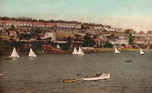 British Geography Maps Prints: Fowey from Polruan, c1930
