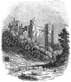 Black And White Engravings UK Prints: Framlingham Castle, 1845. Creator: Unknown