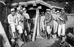 French sappers laying mines, France, First World War, 1914 French sappers laying mines, France, First World War, 1914