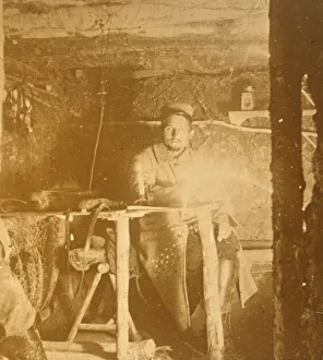 French Soldier Prints: French soldier underground, c1914-c1918