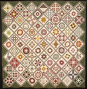 Friendship Quilt, New Jersey, 1842. Creator: Unknown Friendship Quilt, New Jersey, 1842. Creator: Unknown