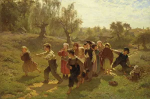 Children Playing Outdoors Prints: The Game. Creator: Johan August Malmström
