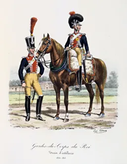 Gardes-du-Corps de Roi, Artillery Train, 1814-15 Artist: Eugene Titeux Gardes-du-Corps de Roi, Artillery Train, 1814-15 Artist: Eugene Titeux