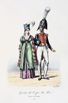 Gardes-du-Corps de Roi, tenue de societe, 1814 Artist: Eugene Titeux Gardes-du-Corps de Roi, tenue de societe, 1814 Artist: Eugene Titeux