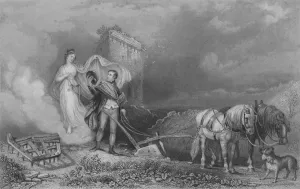 The Genius of Poetry Finding Burns at the Plough, 1840. Artist: John Rogers The Genius of Poetry Finding Burns at the Plough, 1840. Artist: John Rogers
