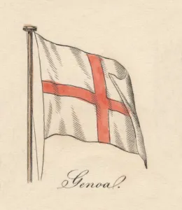 Italian Flag Prints: Genoa, 1838