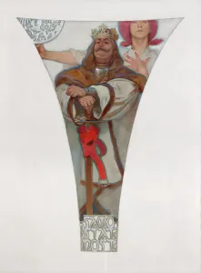 George of Podebrady, 1911. Artist: Mucha, Alfons Marie (1860-1939) George of Podebrady, 1911. Artist: Mucha, Alfons Marie (1860-1939)