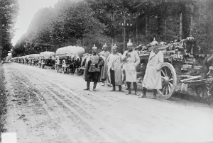 German Bridge Train Print, World War I Era