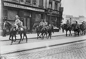 World War I Cavalry Prints: German Hussars in Antwerp, between c1914 and c1915. Creator: Bain News Service