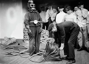 Protective Clothing For Firefighters Prints: Getting ready for fire KAISER WILHELM the 2nd