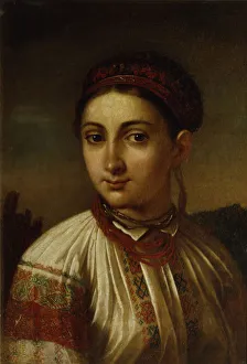 Girl from Podillia. Artist: Tropinin, Vasili Andreyevich (1776-1857) Girl from Podillia. Artist: Tropinin, Vasili Andreyevich (1776-1857)