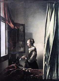 Girl Reading a Letter at an Open Window, c1657. Artist: Jan Vermeer Girl Reading a Letter at an Open Window, c1657. Artist: Jan Vermeer