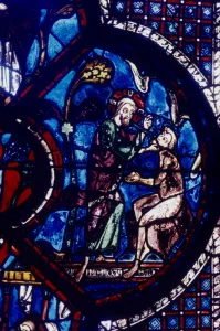 French Stained Glass Windows Prints: God creating Adam
