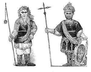Mythical Beast Prints: Gog and Magog Print, c1902