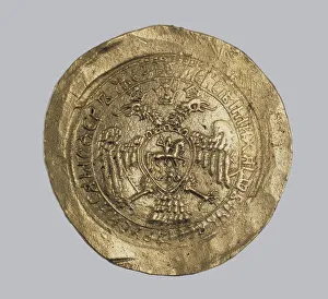 Gold coin of the Tsar Alexis I Mikhailovich of Russia, Between 1645 and 1672. Artist: Numismatic, Russian coins Gold coin of the Tsar Alexis I Mikhailovich of Russia, Between 1645 and 1672. Artist: Numismatic, Russian coins