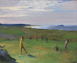 The Golf Course, North Berwick. Artist: Lavery, Sir John (1856-1941) The Golf Course, North Berwick. Artist: Lavery, Sir John (1856-1941)