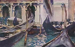 Gondolas by the Piazzetta, c1904, Print