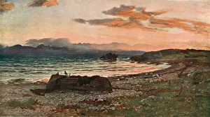 Colour Print of Sunset on Skye Beach, 1895
