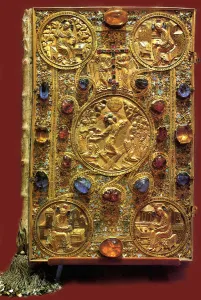 The Gospel Book of the Tsar Ivan IV the Terrible, 1571. Artist: Ancient Russian Art The Gospel Book of the Tsar Ivan IV the Terrible, 1571. Artist: Ancient Russian Art