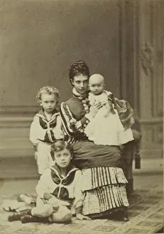 Grand Duchess Maria Fyodorovna with children, Nicholas Alexandrovich, George..., c. 1875 Grand Duchess Maria Fyodorovna with children, Nicholas Alexandrovich, George..., c. 1875