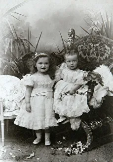 Grand Duchesses Olga Nikolaevna and Tatiana Nikolaievna of Russia, late 19th century. Artist: K von Hahn Grand Duchesses Olga Nikolaevna and Tatiana Nikolaievna of Russia, late 19th century. Artist: K von Hahn