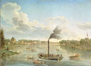 Grand Peterhof Palace at the Gulf of Finland, 1761. Artist: Makhaev Grand Peterhof Palace at the Gulf of Finland, 1761. Artist: Makhaev
