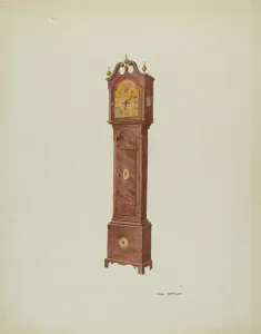 Grandfather Clock, Angular View Print, 1937 by Dana Bartlett