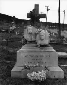 Black And White Cemetery Photos Prints: Gravestone in Bethlehem graveyard, Pennsylvania, 1935. Creator: Walker Evans