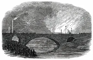 River Avon England Prints: Great Fire at Bristol, 1850. Creator: Unknown