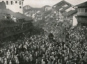 Black And White India Images Prints: A great native procession, Bombay, India, 1895. Creator: Unknown