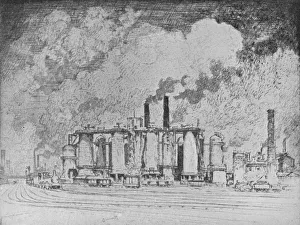 West Yorkshire Landmarks Prints: The Great White Cloud, Leeds. c1910. Artist: Joseph Pennell
