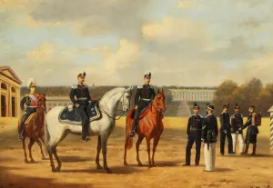 Grenadiers at Tsarskoe Selo. Artist: Matveyev, Nikolai Sergeyevich (1855-1939) Grenadiers at Tsarskoe Selo. Artist: Matveyev, Nikolai Sergeyevich (1855-1939)